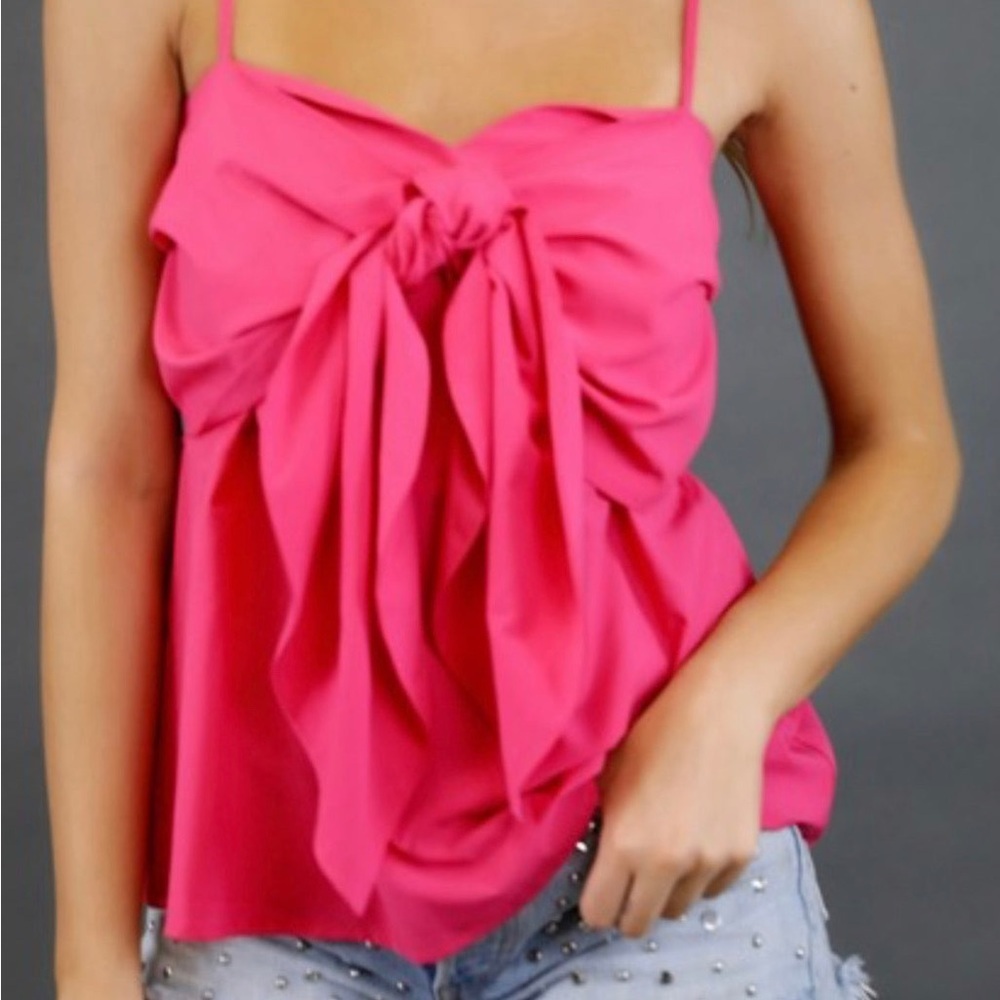 Judith March Raspberry Tie Front Top